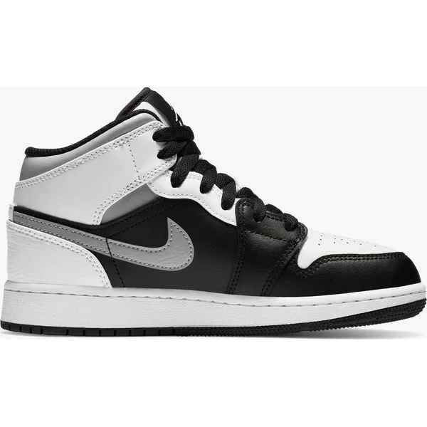 Jordan Jordan Nike Air Jordan 1 Mid GS, Black/White-LT Smoke Grey, 554725 073, EUR 36
