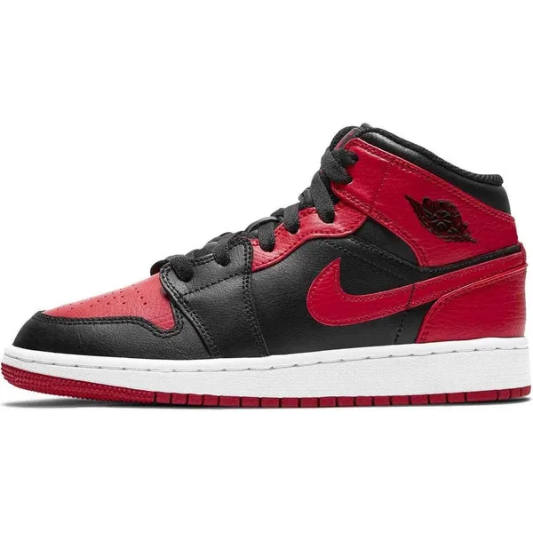 Nike Nike Air Jordan 1 Mid (GS), Black/Gym Red-White Banned, 554725 074, EUR