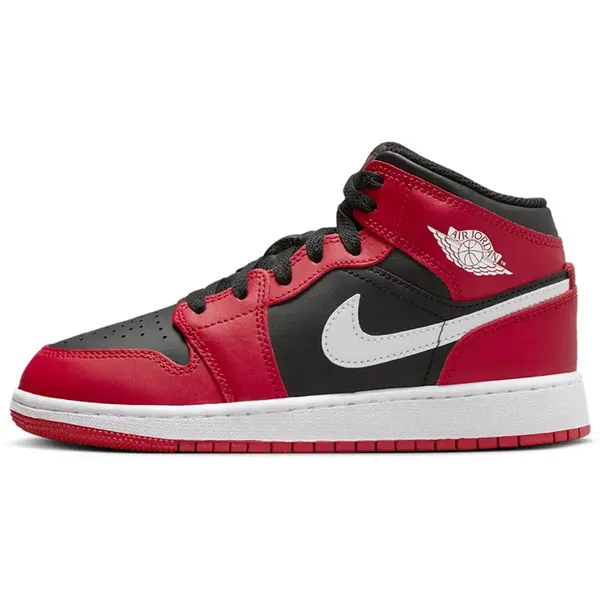 Jordan Jordan 1 Mid Zwart Rood - Maat 37.5 - Doos zonder deksel