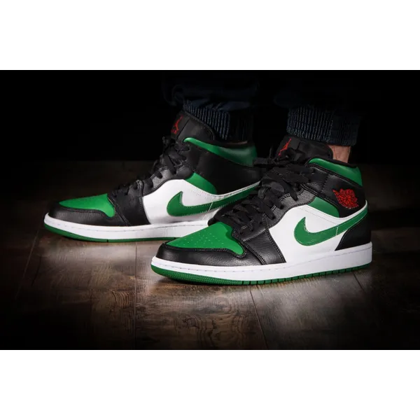 Nike Air Jordan 1 Mid - Retro Sneaker - Groen/Zwart/Wit