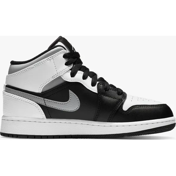 Jordan Jordan Nike Air Jordan 1 Mid, Black/White-LT Smoke Grey GS 554725 073, EUR