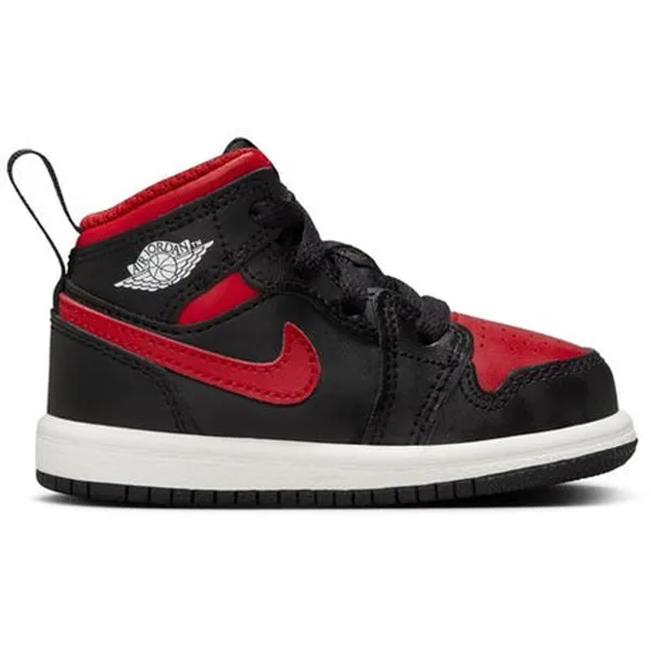 Nike Nike Jordan 1 Mid - Zwart/Rood - Kinder Sneaker