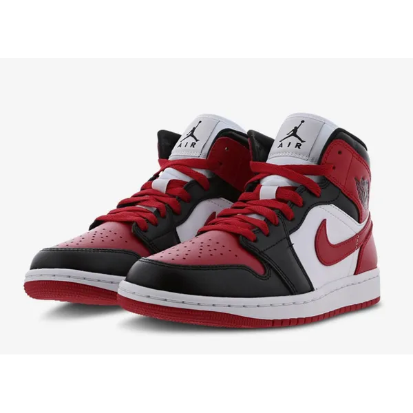 Jordan Jordan Nike Air Jordan 1 Mid - Maat 44 - Sneakers Unisex - Rood/Wit/Zwart