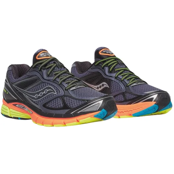 Saucony Guide 7 donkergrijs - zwart - lichtgroen - oranje - blauw