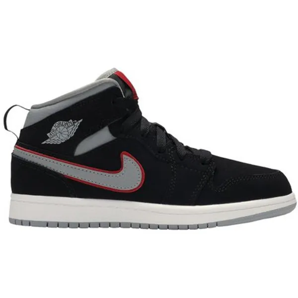 Nike Jordan 1 Mid Kids zwart rood 25