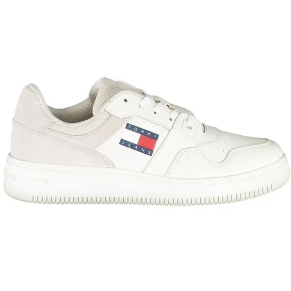 Tommy Hilfiger Tommy Hilfiger Witte Polyester Sneakers Met Contraste Details