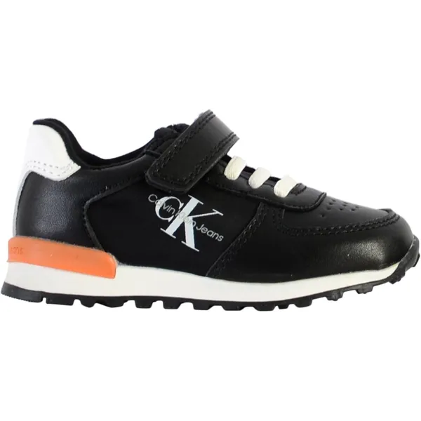 Calvin Klein Jeans kinderschoenen met laag uitgesneden krasveter Zwart