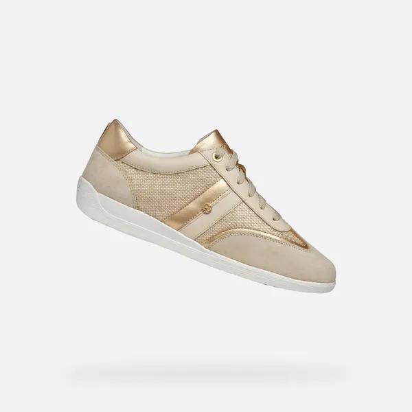 GEOX GEOX MYRIA DAMES Sneakers - LICHTGOUD/LICHTBEIGE — vergelijk prijzen bij 1 winkel