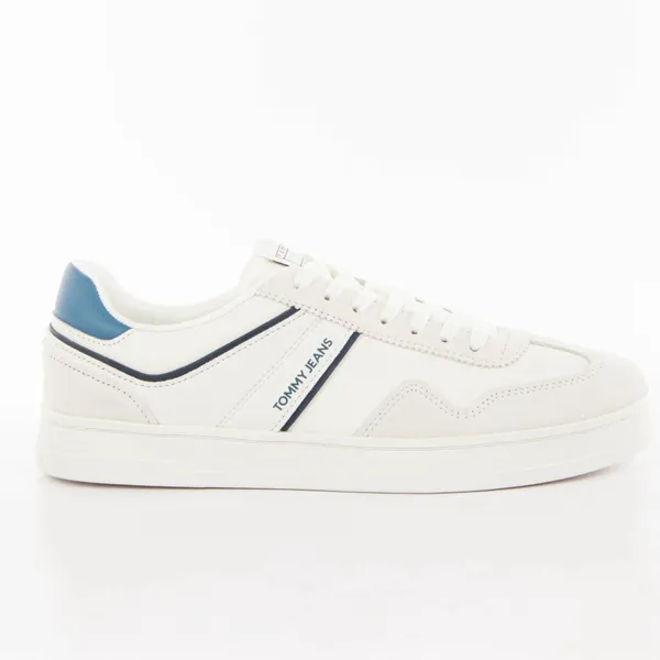 Tommy Hilfiger Tommy Hilfiger leren heren sneakers wit blauw - Uitneembare zool — vergelijk prijzen bij 1 winkel