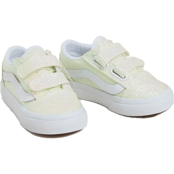 Vans Old Skool V UV Glitter Pink / True White