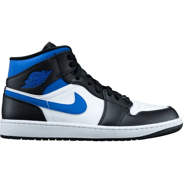 Nike Air Jordan 1 Mid White Black Racer Blue - 554724-140 - Maat 41 - Wit;Zwart;Blauw - Schoenen