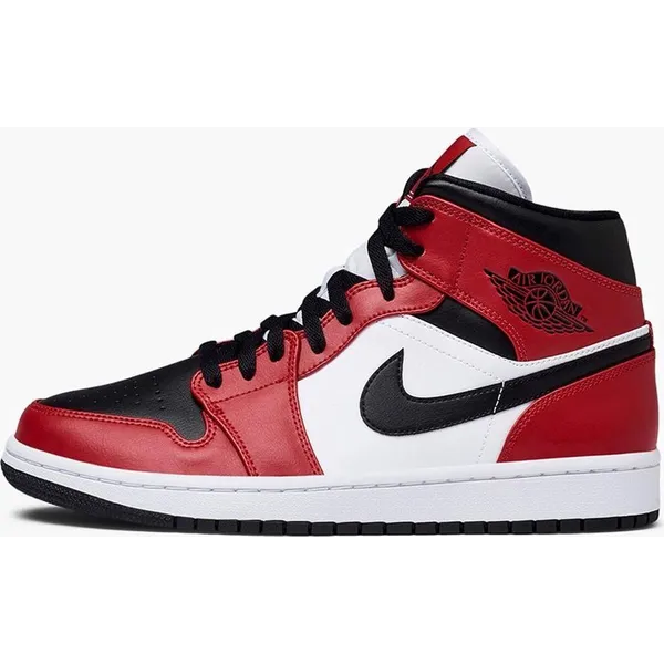 Jordan Jordan Nike Air jordan 1 Mid Black/Black-Gym Red "Chicago black toe" 554724 — vergelijk prijzen bij 1 winkel