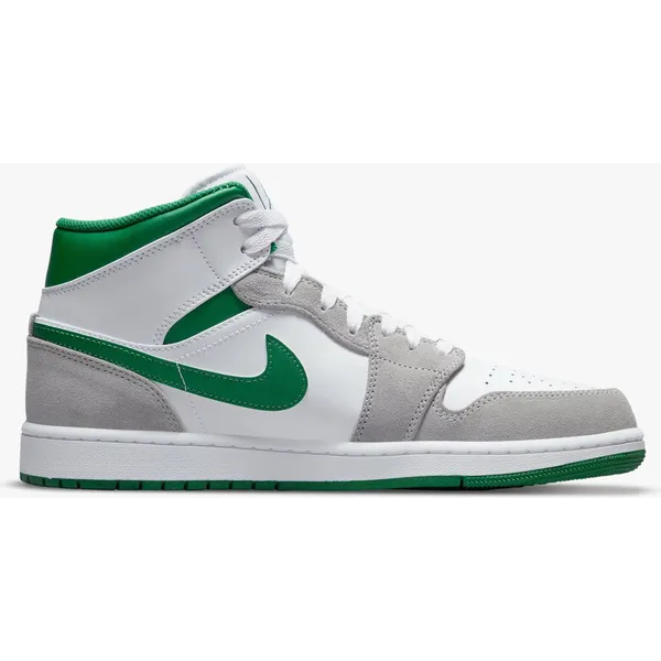 Nike Air Jordan 1 Mid White/Pine Green-LT Smoke Grey