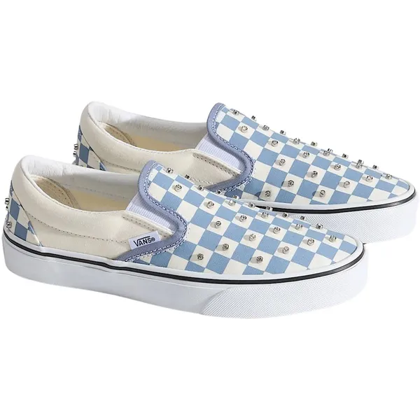 Vans Classic Slip-On Checkerboard Mushroom Sneakers Senior lichtblauw - wit