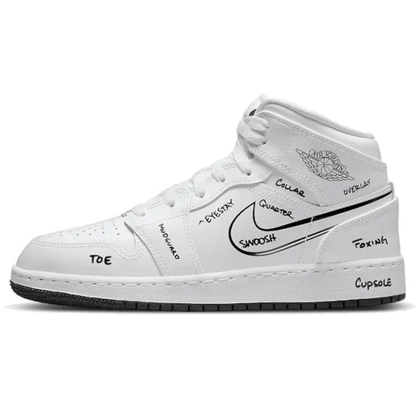 Nike NIKE AIR JORDAN 1 MID wit zwart