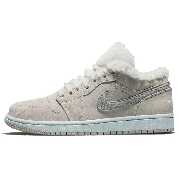 Nike Jordan 1 Low SE Sherpa Fleece Sneakers - Grijs