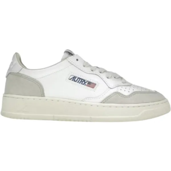Autry Lage Sneakers Autry Medalist Leather Low White Beige Suede (Women's) — vergelijk prijzen bij 1 winkel