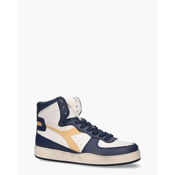 Diadora Heritage Mi Basket Used Wit/Blauw/Cognac, foto 2 van 2