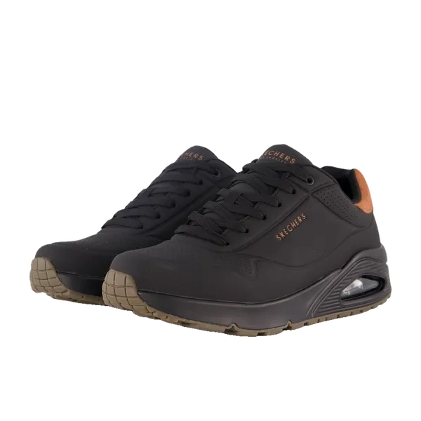 Skechers Uno Suited On Air Durabuck Gaufré Zwart, vergelijk prijzen bij 3 winkels