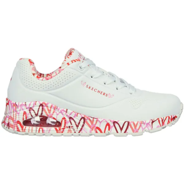 Skechers Uno Loving Love Tige Durabuck Wit, foto 2 van 2