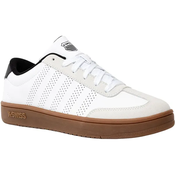 K-Swiss K Swiss Court Open T Toe White/Black/Gum, vergelijk prijzen bij 1 winkel