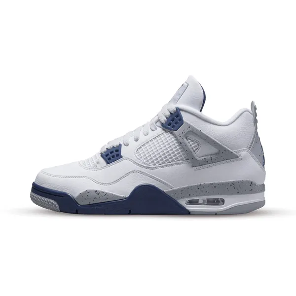 Air Jordan 4 Retro White/Midnight Navy/Light Smoke Grey/Fire Red/Wit Blauw, vergelijk prijzen bij 1 winkel