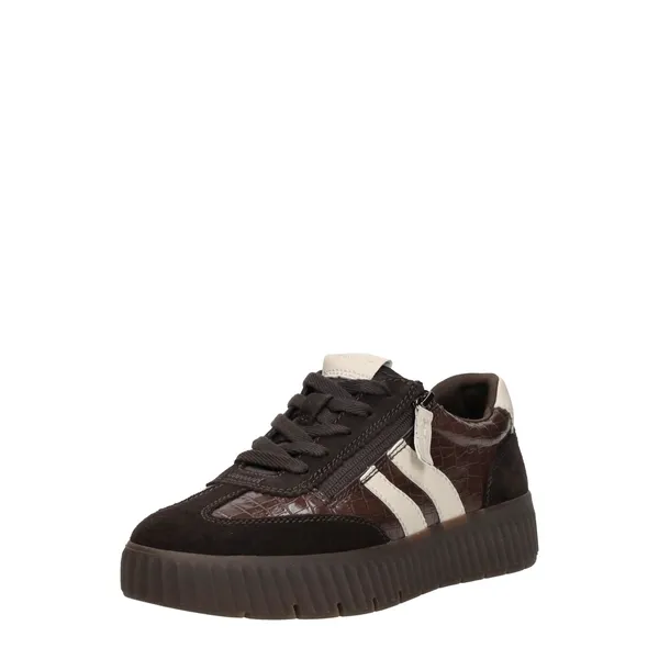 Tamaris Wide Fit Lage Sneakers Donkerbruin, foto 2 van 4