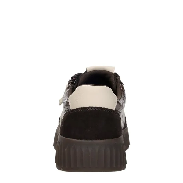 Tamaris Wide Fit Lage Sneakers Donkerbruin, foto 3 van 4