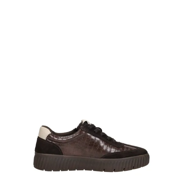 Tamaris Wide Fit Lage Sneakers Donkerbruin, foto 4 van 4