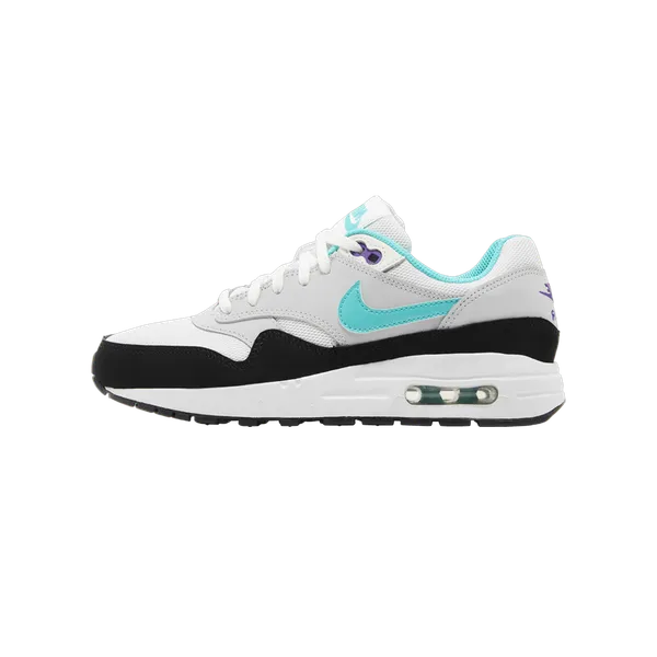 Nike Air Max 1 White Pure Platinum Court Purple Hyper Jade (GS) White Purple Green, vergelijk prijzen bij 1 winkel
