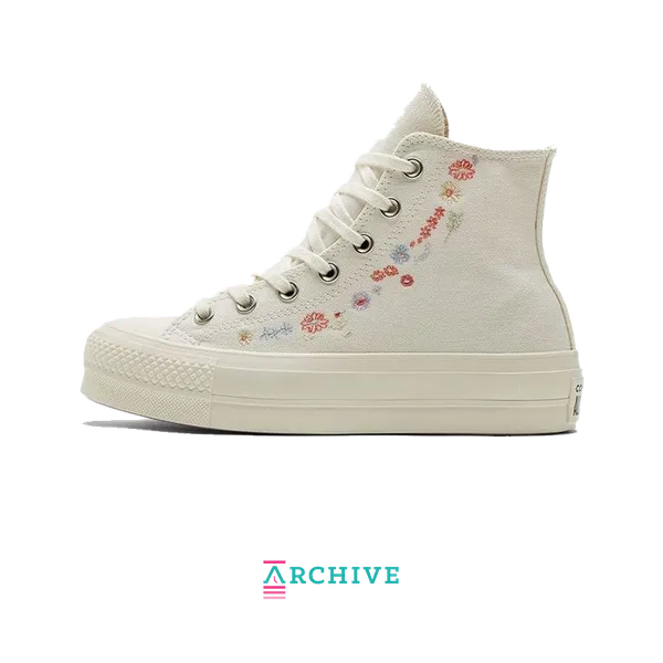 Converse Chuck Taylor All Star Lift Platform Embroidered Floral Egret (Archive) Rood, vergelijk prijzen bij 1 winkel