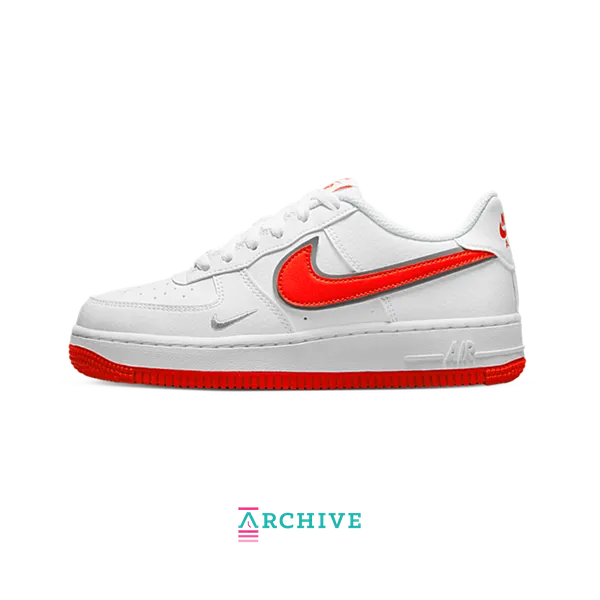 Nike Air Force 1 SE GS Mini Swoosh White Habanero Red (Archive), vergelijk prijzen bij 1 winkel