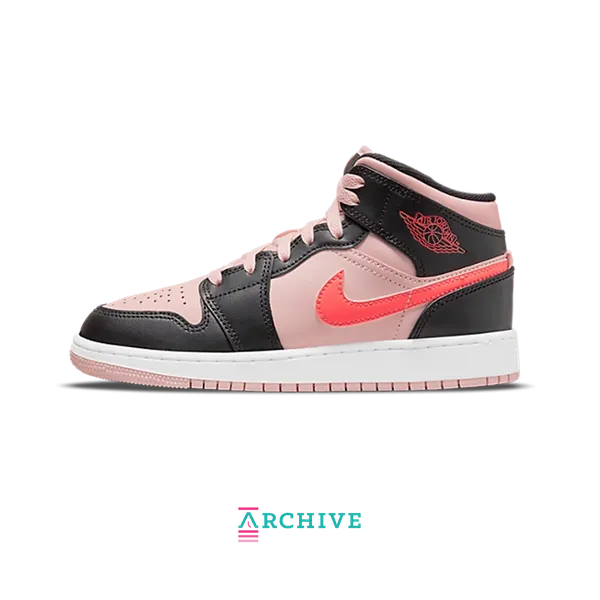 Jordan 1 Mid Black Pink Crimson (GS) (Archief), vergelijk prijzen bij 2 winkels