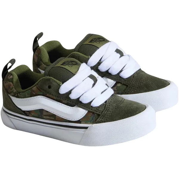 Vans Knu Skool Elastic Lace Donkergroen/Wit Kids, vergelijk prijzen bij 1 winkel