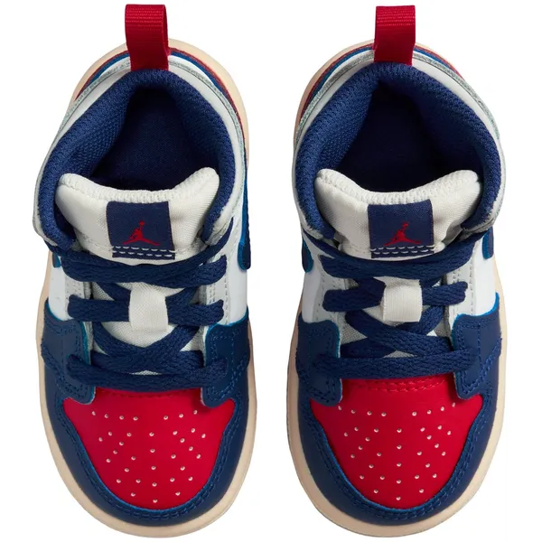 Nike Air Jordan 1 Mid TD White/University Red/Neutral Grey/Deep Royal Blue/Wit Rood, vergelijk prijzen bij 1 winkel