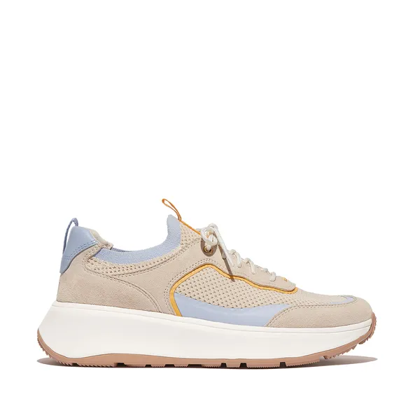 FitFlop F-Mode Suede/Knit Flatform Slip-On Laced Beige, vergelijk prijzen bij 1 winkel