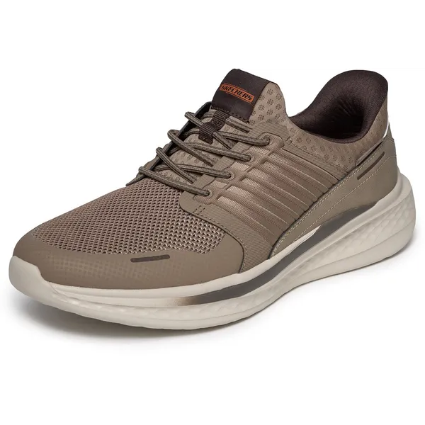 Skechers Slade Luther Slip Ins Relaxed Fit Dark Taupe, vergelijk prijzen bij 1 winkel