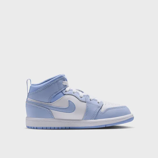Jordan 1 Mid Hydrogen Blue/white/aluminum Kids, foto 2 van 3