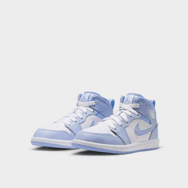 Jordan 1 Mid Hydrogen Blue/white/aluminum Kids, foto 3 van 3