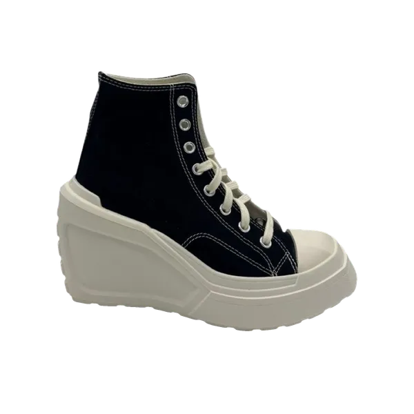 Converse Chuck 70 DE Luxe Wedge Hoog Zwart/Wit, vergelijk prijzen bij 1 winkel