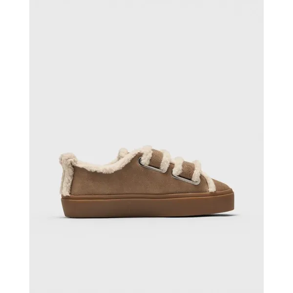 Inuikii Shearling Low Velcro Beige, foto 4 van 5