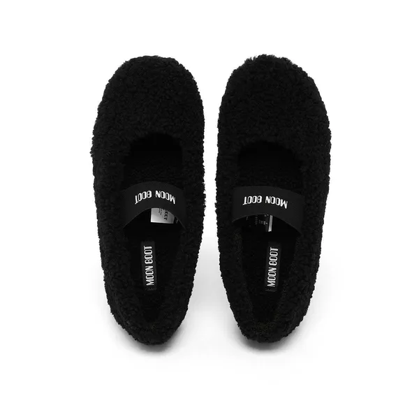 Moon Boot Shearling Ballerina Zwart, foto 4 van 4
