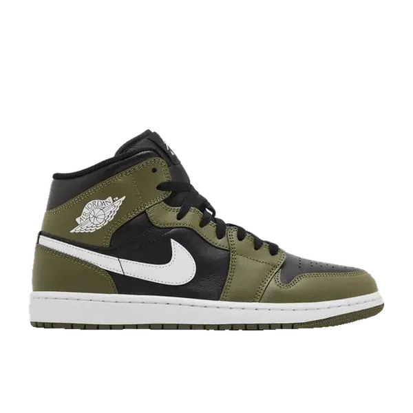 Jordan 1 Mid Black White Olive, vergelijk prijzen bij 1 winkel