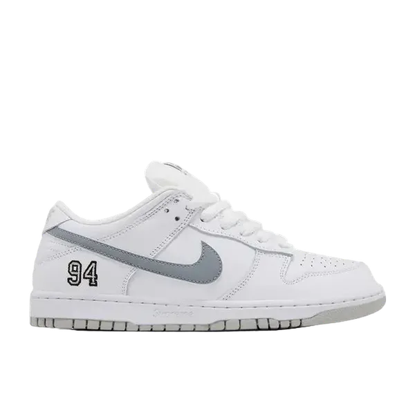 Nike SB Dunk Low Supreme 94 White Metallic Silver, vergelijk prijzen bij 1 winkel