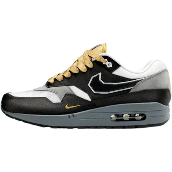 Nike Air Max 1.swoosh Low Poly Big Head Mode Dark Smoke Grey/White/Metallic Gold (Grijs), vergelijk prijzen bij 1 winkel